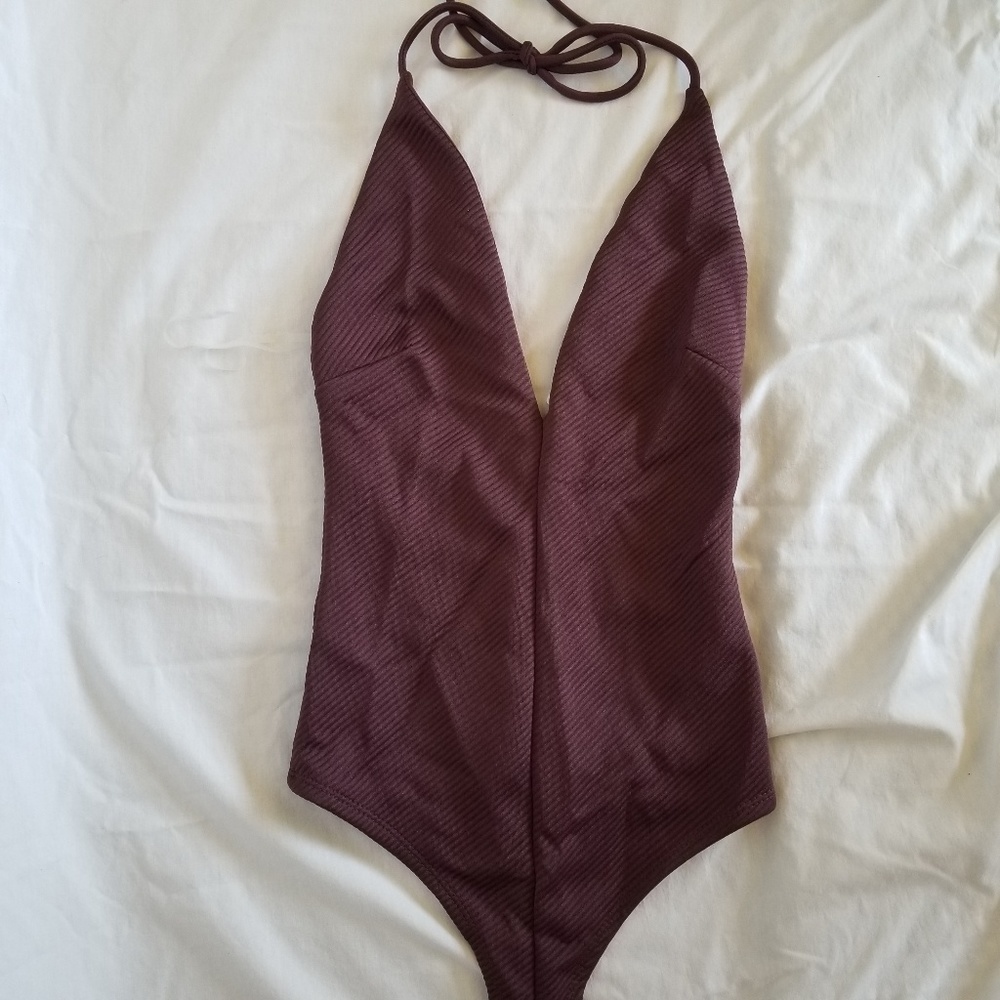 Windsor plum purple halter neck bodysuit